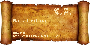 Maic Paulina névjegykártya